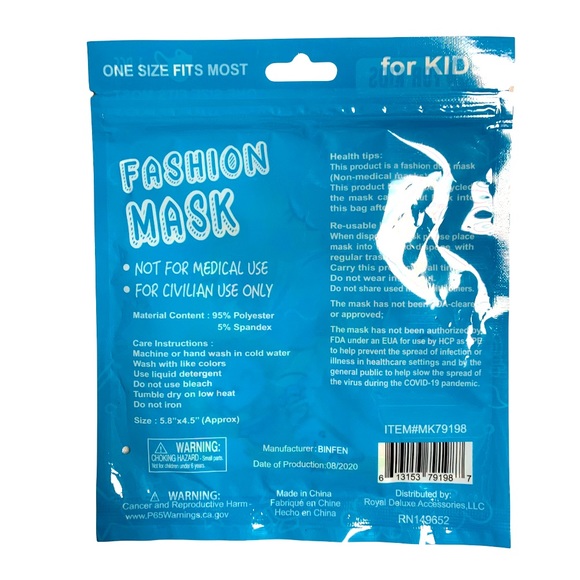 🆕 NWT Child cat Mermaid Mercat Stretch Kids Girl  Face Mask - Covid Safety - Picture 3 of 5